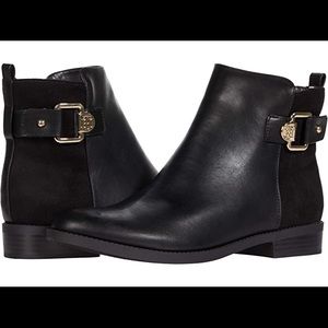 Tommy Hilfiger Inella faux black leather booties